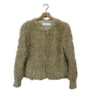 Cupcakes and Cashmere Jessica Shaggy Knit Jacket - Sand - Medium